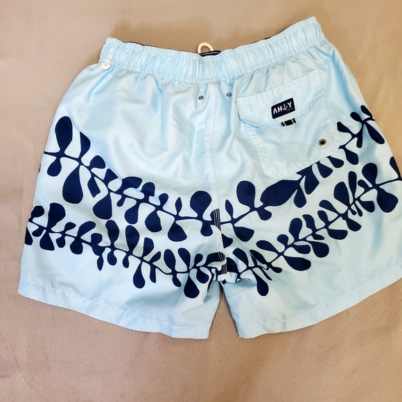 Ahoy Volleyball Shorts/bathing suit  Baby Blue and Navy Size Large - Picture 2 of 7